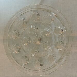 Vintage 16 Hole Clear Glass Flower Frog 5inch